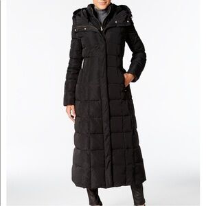 Cole Haan Signature Black Long Puffer Coat xs black